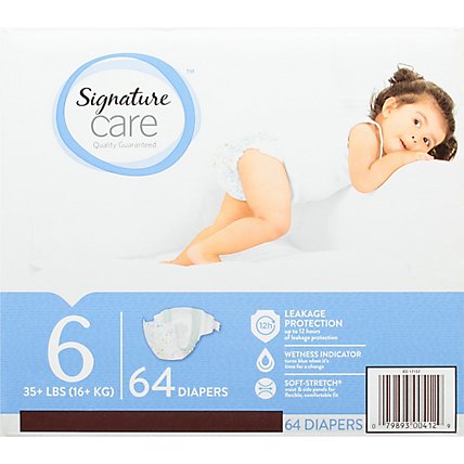 Signature Care Premium Baby Diapers Size 6 - 64 Count - Image 5
