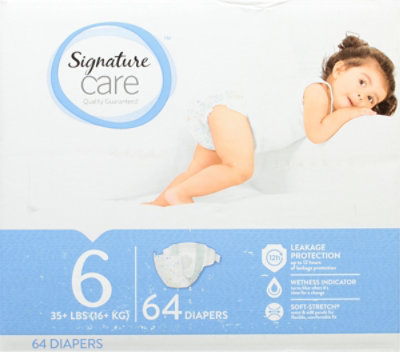 Signature Select/Care Premium Baby Diapers Size 6 - 64 Count - Image 2