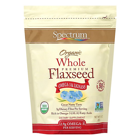 Spectrum Essentials Flaxseed Premium Organic Whole - 15 Oz