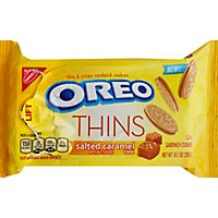 OREO Thins Sandwich Cookies Thin & Crispy Salted Caramel Creme - 10.1 Oz - Image 2