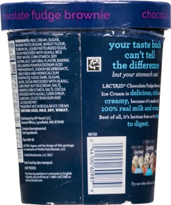 Lactaid Chocolate Fudge Brownie Ice Cream - 1 Quart - Image 5