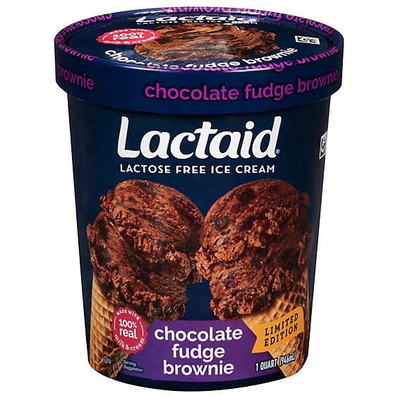Lactaid Chocolate Fudge Brownie Ice Cream - 1 Quart