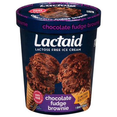 Lactaid Chocolate Fudge Brownie Ice Cream - 1 Quart - Image 1