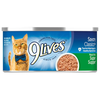 9Lives Cat Food Wet Meaty Pate Super Supper Can - 5.5 Oz