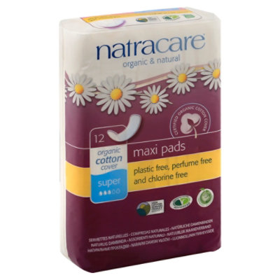 Natracare Pads Super Maxi - 12 Count - Image 1