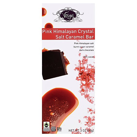 Vosges Caramel Bar Pink Himalayan Crystal Salt 70% Cacao - 3 Oz