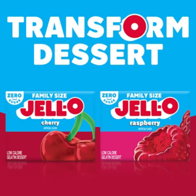 Jell-O Cherry Artificially Flavored Zero Sugar Low Calorie Gelatin Dessert Mix Family Size - 0.6 Oz - Image 7
