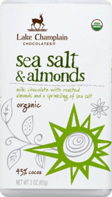 Lake Champlain Org Milk Sea Salt & Almond Bar - 3 Oz - Image 2