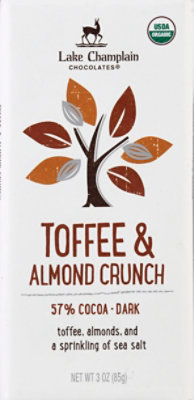 Lake Champlain Org Dark Toffee & Almond Crunch Bar - 3 Oz - Image 2