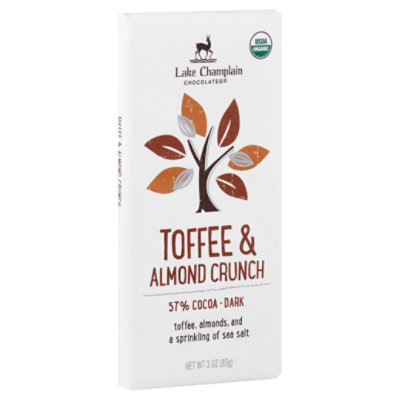 Lake Champlain Org Dark Toffee & Almond Crunch Bar - 3 Oz