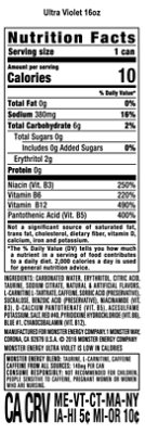 Monster Energy Ultra Violet Sugar Free Energy Drink 16 oz. - Image 2