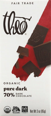 Theo Bar 70% Dark Chocolate - 3 Oz - Image 2