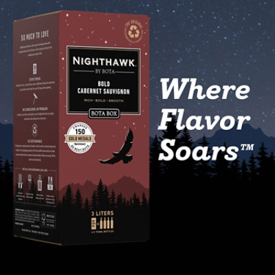 Bota Box Nighthawk Black Bold Cabernet Sauvignon Red Wine - 3 Liter - Image 3