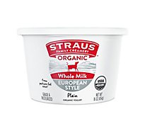 Straus Organic Plain Whole Milk Yogurt - 16 Oz