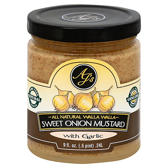AJs Edible Sweet Onion Mustard Garlic - 9 Oz