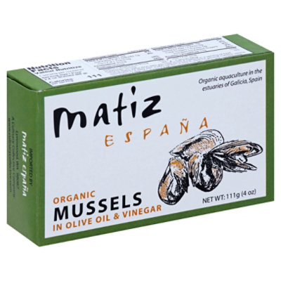 Matiz Gallego Mussels Organic in Olive Oil - 3.9 Oz - Image 1