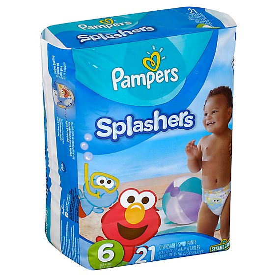 Pampers Splashers Disposable Swim Pants Diapers Size 6, 21 Count