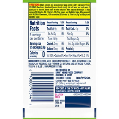 Kool-Aid Unsweetened Lemon Lime Artificially Flavored Powdered Soft Drink Mix Packet - 0.13 Oz - Image 2