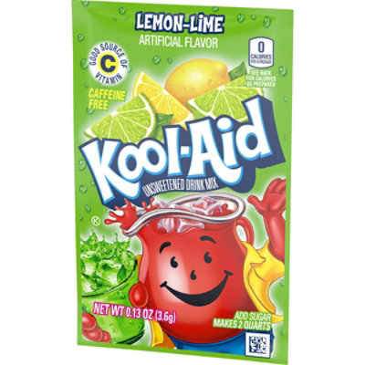 Kool-Aid Unsweetened Lemon Lime Artificially Flavored Powdered Soft Drink Mix Packet - 0.13 Oz - Image 4