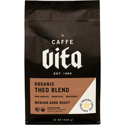 Caffe Vita Coffee Whole Bean Theo Blend Fairtrade - 12 Oz - Image 1