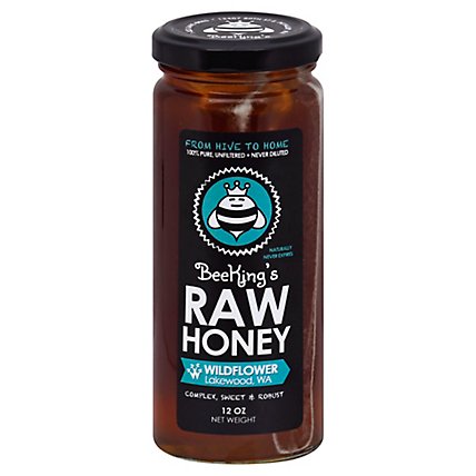 BeeKings Honey Raw Wildflower - 12 Oz - Image 1