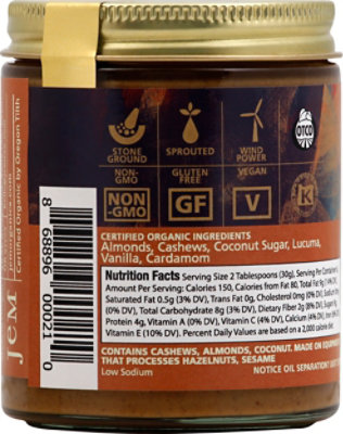 Jem Raw Cashew Cardamon Spread - 6 Oz - Image 3