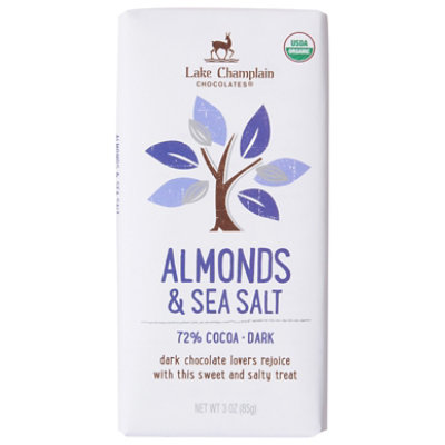 Lake Champlain Org Dark Almond Sea Salt Bar - 3 Oz - Image 3