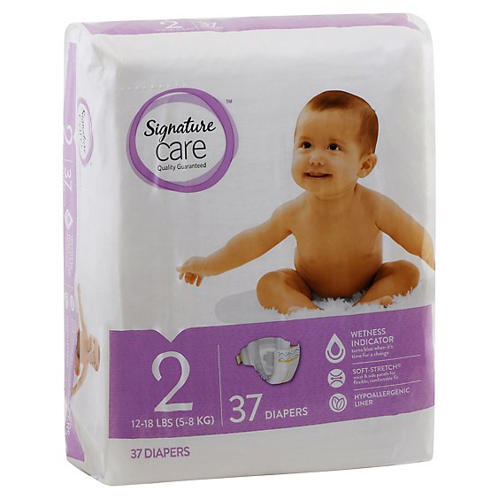 Signature Care Premium Baby Diapers Size 2 - 37 Count