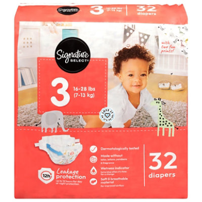 Signature Select/Care Premium Baby Diapers Size 3 - 32 Count