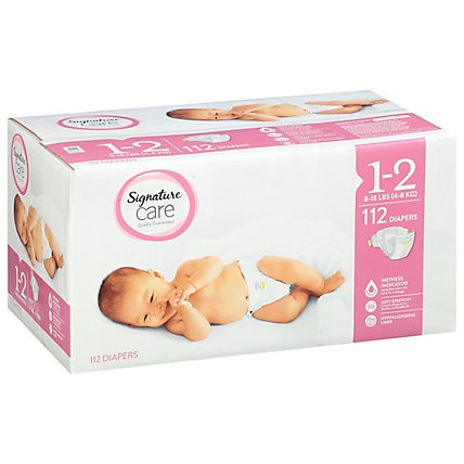 Signature Care Premium Baby Diapers Sizes 1 To 2 - 112 Count - Image 1