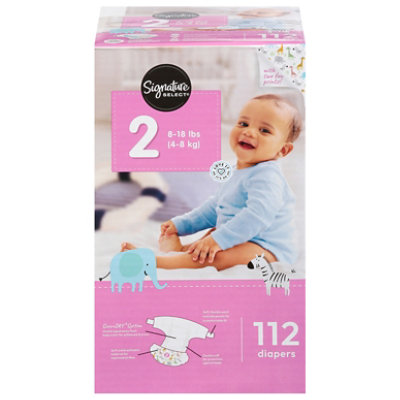Signature Care Premium Baby Diapers Sizes 1 To 2 - 112 Count