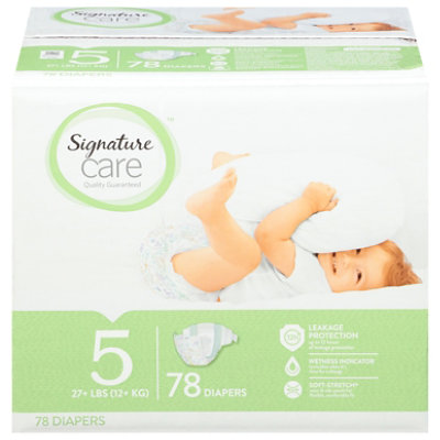 Signature Select/Care Premium Baby Diapers Size 5 - 78 Count - Image 4