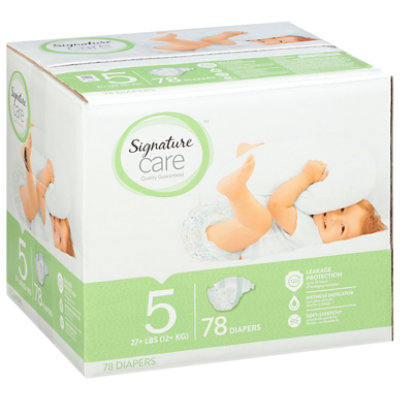 Signature Care Premium Baby Diapers Size 5 - 78 Count