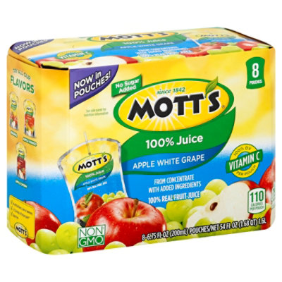 Motts Juice 100% Apple White Grape - 8-6.75 Fl. Oz.