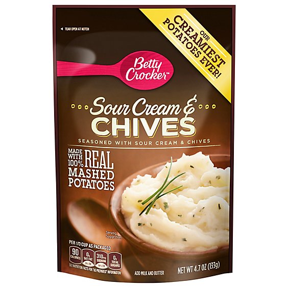 Betty Crocker Potatoes Mashed Sour Cream & Chives Pouch - 4.7 Oz