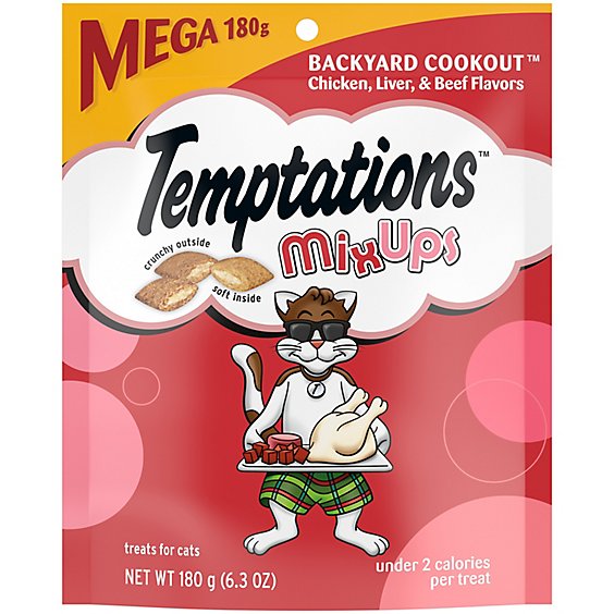 Temptations MixUps Backyard Cookout Flavor Crunchy and Soft Adult Cat Treats - 6.3 Oz