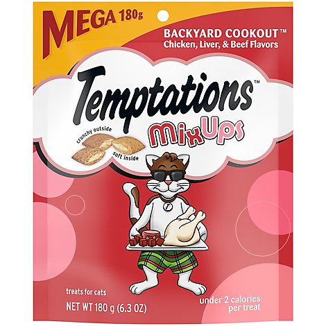 Temptations Mixups Cruchy and Soft Backyard Cookout Cat Treats - 6.3 Oz