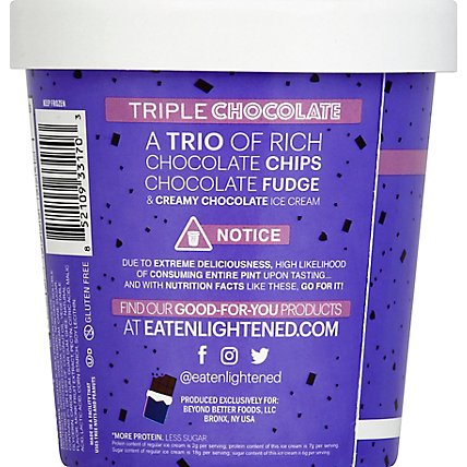 Enlightened Ice Cream Low Fat Triple Chocolate 1 Pint - 16 Fl. Oz. - Image 3