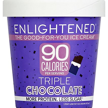 Enlightened Ice Cream Low Fat Triple Chocolate 1 Pint - 16 Fl. Oz. - Image 2