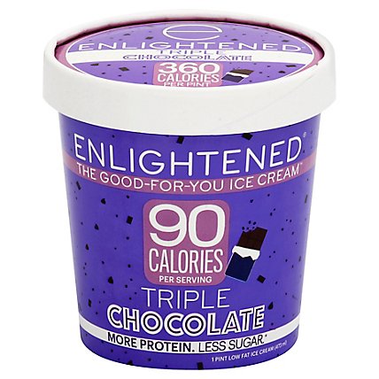 Enlightened Ice Cream Low Fat Triple Chocolate 1 Pint - 16 Fl. Oz. - Image 1