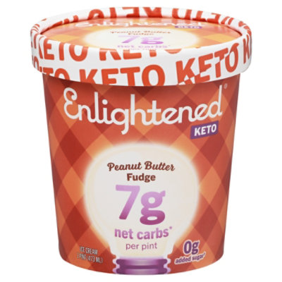 Enlightened Keto Collection Ice Cream Peanut Butter Fudge 1 Pint - 473 Ml