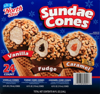 North Star Sundae Cones Vanilla Caramel Fudge - 96 Fl. Oz. - Image 2