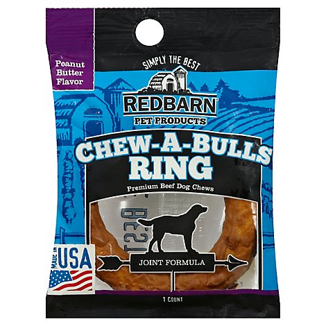 Redbarn Pet Products Dog Chew Chew-A-Bulls Ring Peanut Butter Flavor Bag - Each