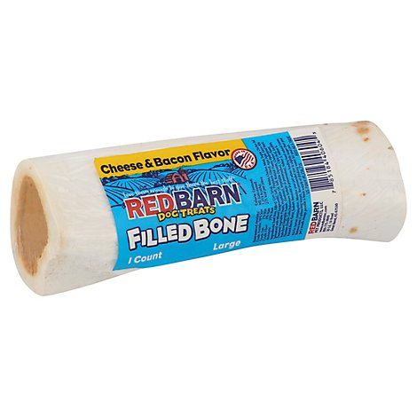 Redbarn Pet Products Dog Treat Filled Bone Large Cheese & Bacon Flavor Wrapper - 8 Oz