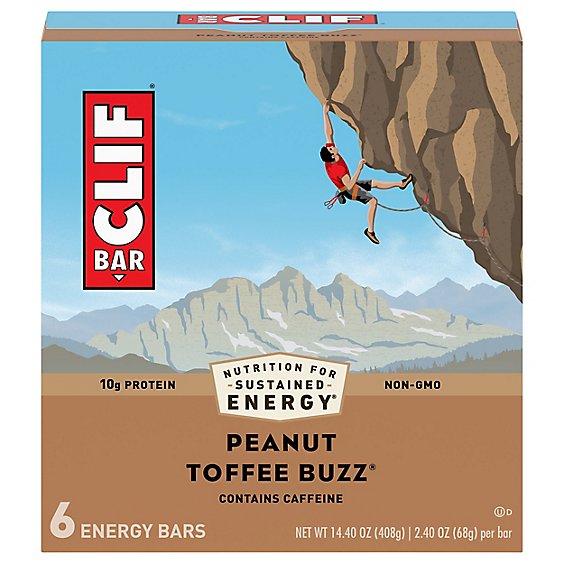 CLIF Energy Bar Peanut Toffee Buzz - 6-2.4 Oz