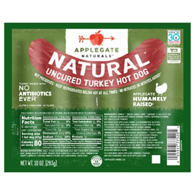 Applegate Natural Uncured Turkey Hot Dog - 10 Oz