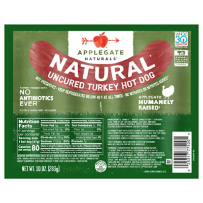 Applegate Natural Uncured Turkey Hot Dog - 10oz - Image 2