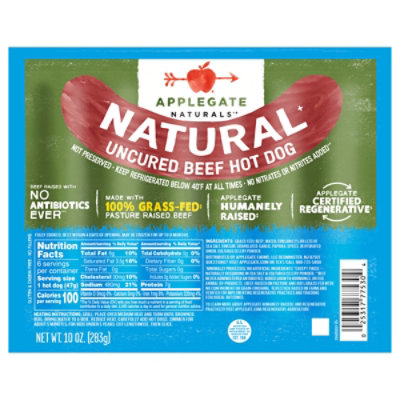 Applegate Natural Uncured Beef Hot Dog - 10oz - Image 2