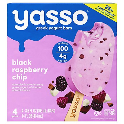 Yasso Frozen Yogurt Greek Bars Black Raspberry Chip - 4-3.5 Fl. Oz. - Image 3