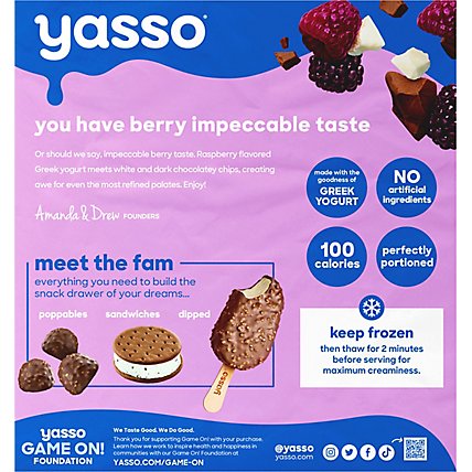 Yasso Frozen Yogurt Greek Bars Black Raspberry Chip - 4-3.5 Fl. Oz. - Image 6